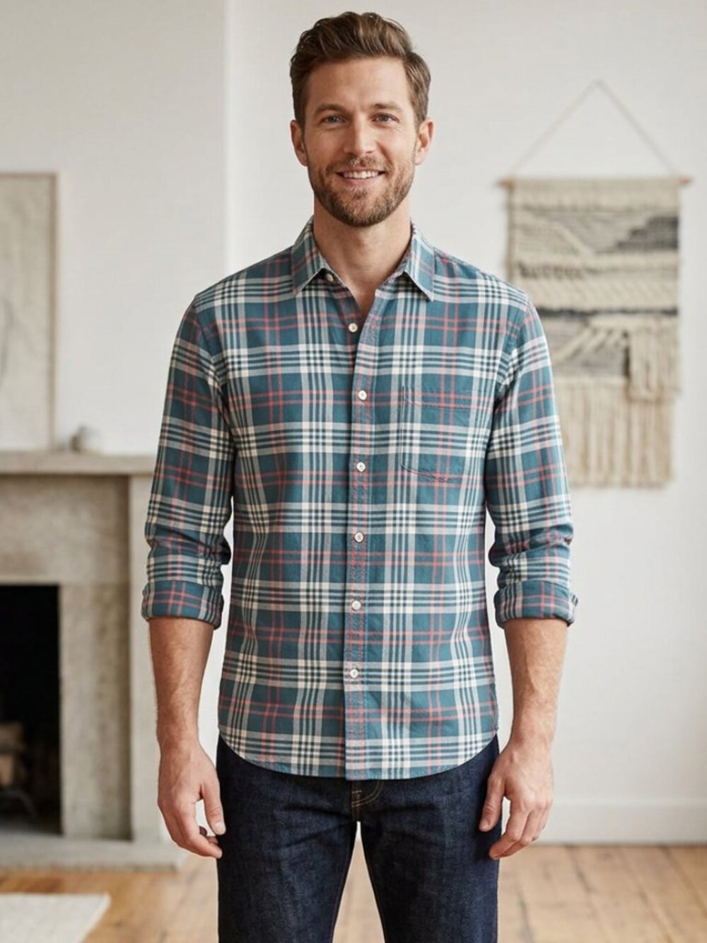 J.Crew Men's Classic Fit Flannel Shirt | Size Medium | 100% Cotton